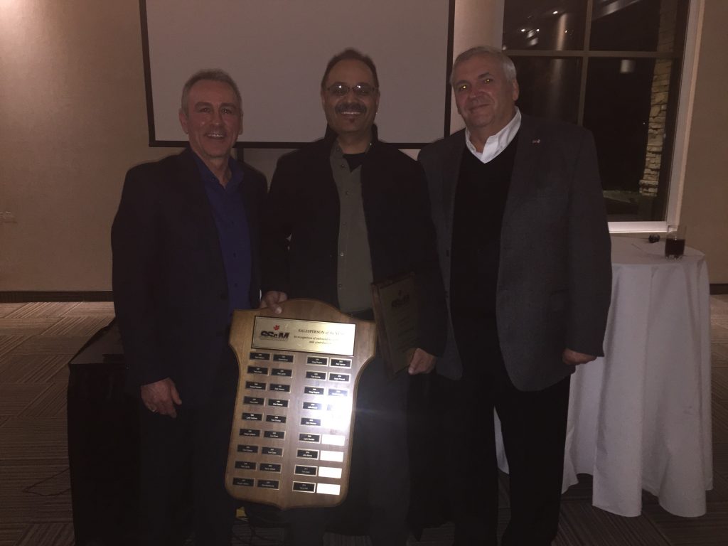 Lucky Kooner accepting his award for 2016 Automotive Salesperson of the Year
